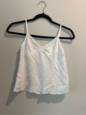 Brandy Melville White Spaghetti Strap V-Neck Tank